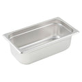 Winco - Anti-Jam Steam Pan (1/3 Size, 4" Deep, 25 Gauge Stainless Steel, 12.88" x 7" x 4")