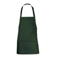 Bib Apron Hunter Green (24"L x 27-1/2"W, 3 Pockets, 65/35 Poly/Cotton, Adjustable Neck Buckle)
