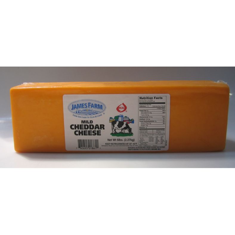 James Farm - Mild Yellow Cheddar Cheese Loaf - 5 lb