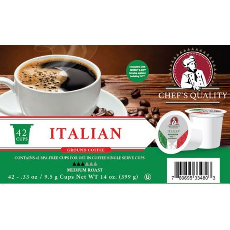 Chef's Quality - Italian Roast Coffee - 42x2 oz