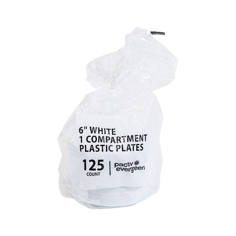 Plastic Plate - White (6") - 125 ct