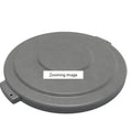 Round Waste Bin Trash Container Lid 32 Gallon - Gray