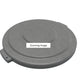 Round Waste Bin Trash Container Lid 32 Gallon - Gray