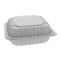 Vented Microwaveable 3-Compartment Hinged-Lid Takeout Container White (8.5"x8.5"x3.1") - 146 ct