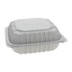 Vented Microwaveable 3-Compartment Hinged-Lid Takeout Container White (8.5"x8.5"x3.1") - 146 ct