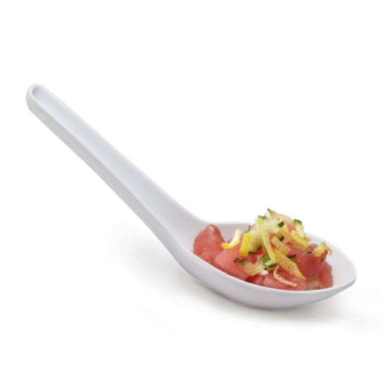 Hidden Treasures - Won-Ton Soup Spoon (0.65 oz, Break-Resistant, Melamine) - White