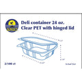 Sunset - Clear Hinged Container - 24 oz - 200 ct