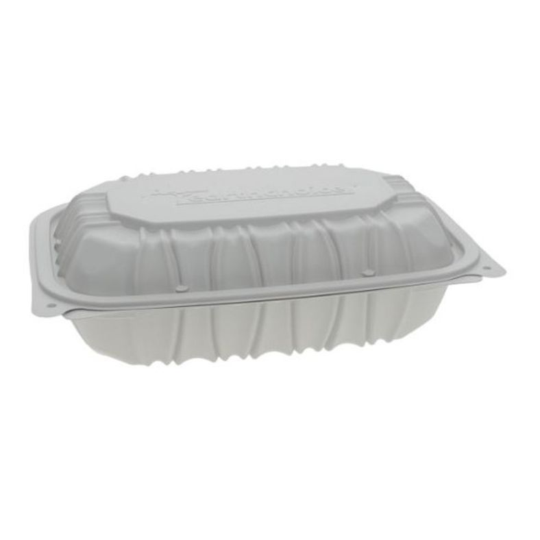rd-29143839-pactiv-vented-mfpp-microwavable-2-compartment-hinged-lid-container-white-9-x-6-x-3-1-in