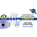 Sunset - 4-Piece Wrapped Heavy Weight White Cutlery Kit (Fork, Knife, Teaspoon, Napkin) - 250 ct