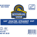 Frozen Restaurant Saver - 3/8" Coated Straight Cut French Fries - 30 lbs