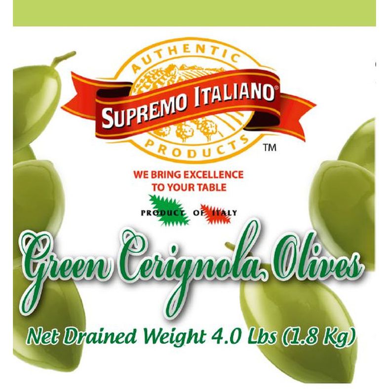 Supremo Italiano - Green Cerignola Olives - 1.9 kg