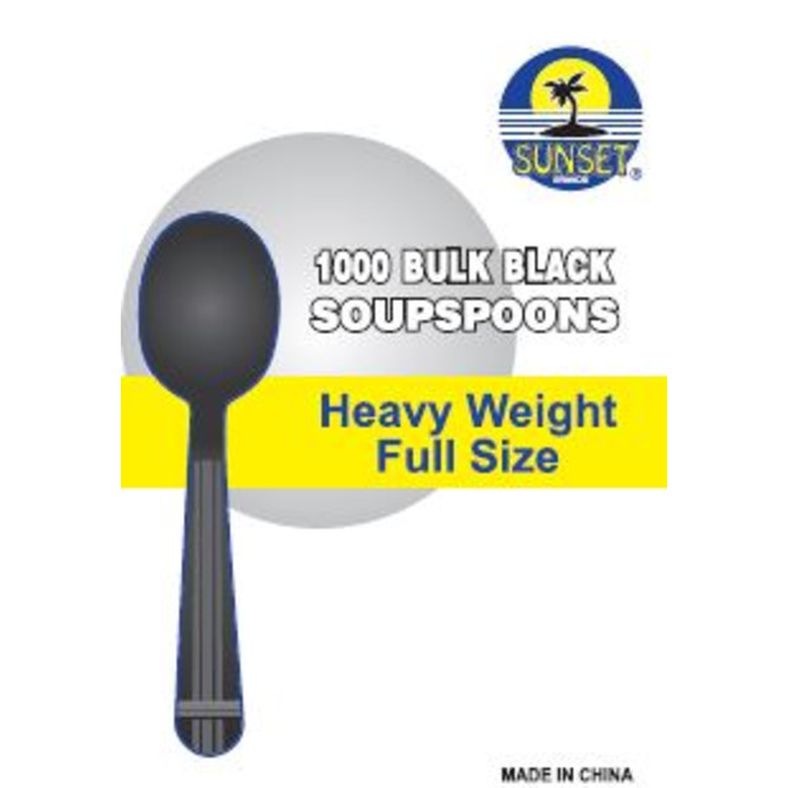 Sunset - Heavy Weight Black Soup Spoons - 1000 ct