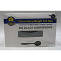 Sunset - Extra Heavy Black Plastic Soup Spoons - 200 ct