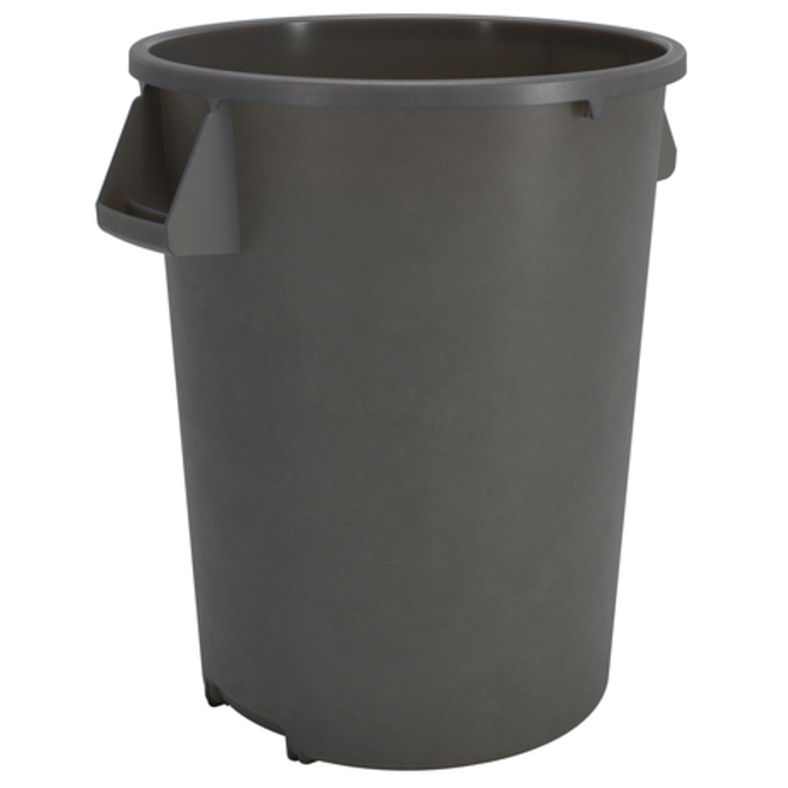 Round Waste Bin Trash Container 44 Gallon - Gray