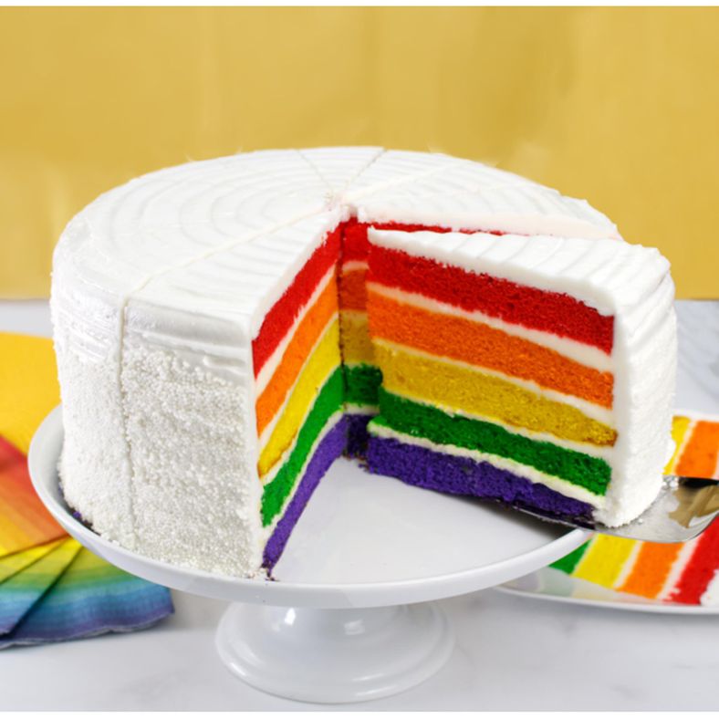 Chef's Quality Distinctive Desserts - Rainbow Layer Cake - 14 slices (7 lb)