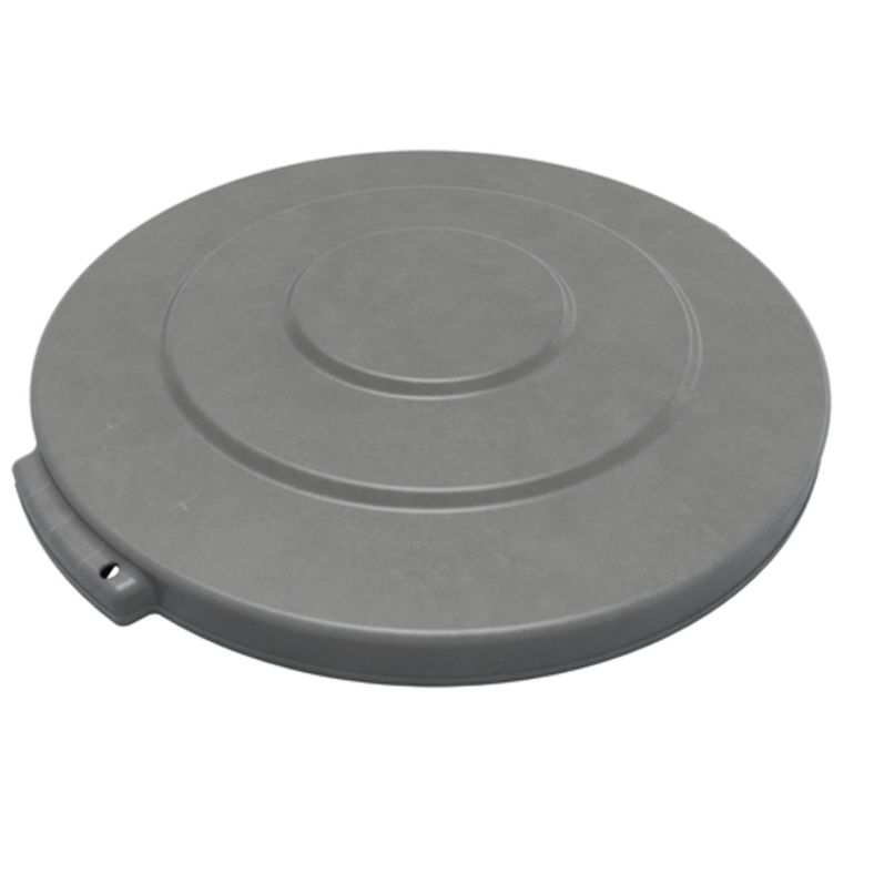 Round Waste Bin Trash Container Lid 10 Gallon - Gray
