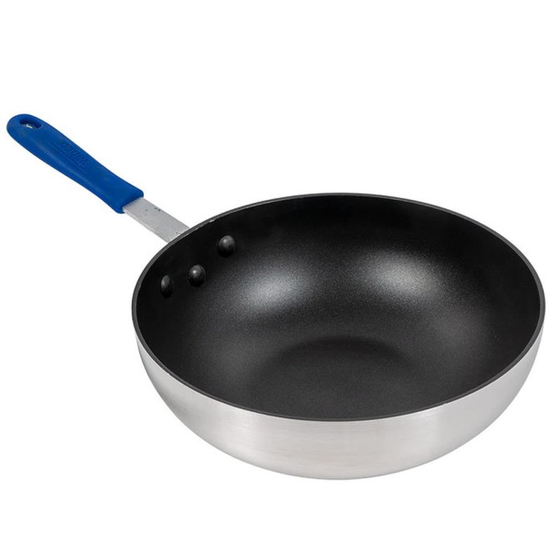 Winco - Non-Stick Aluminum Stir Fry Pan with Silicone Sleeve - 11"