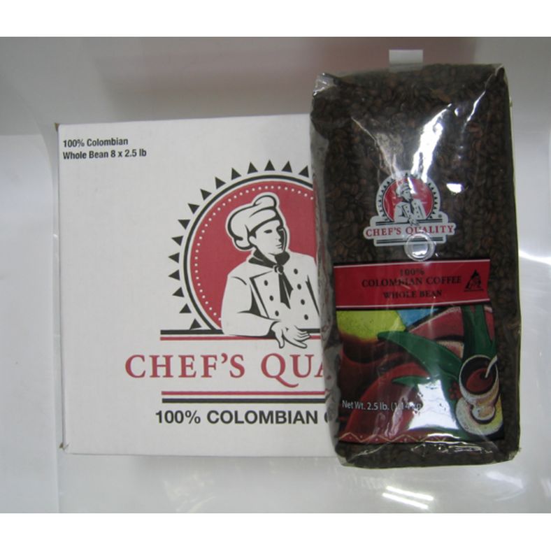 Chef's Quality - Whole Bean Colombian Coffee - 2.5 lb