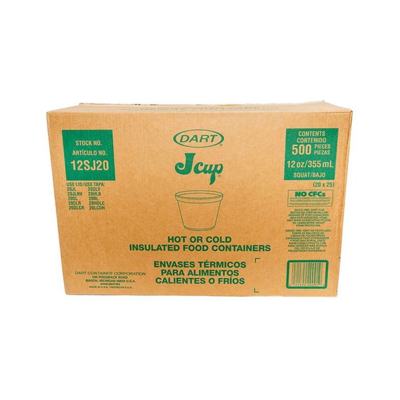 Dart - Foam Squat Cup 12 oz - 500 ct