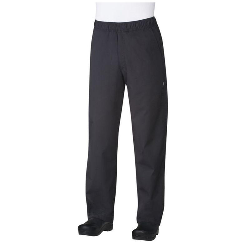 Chef Works - Basic Baggy Pants (65/35 Poly/Cotton Twill) - Black, XL