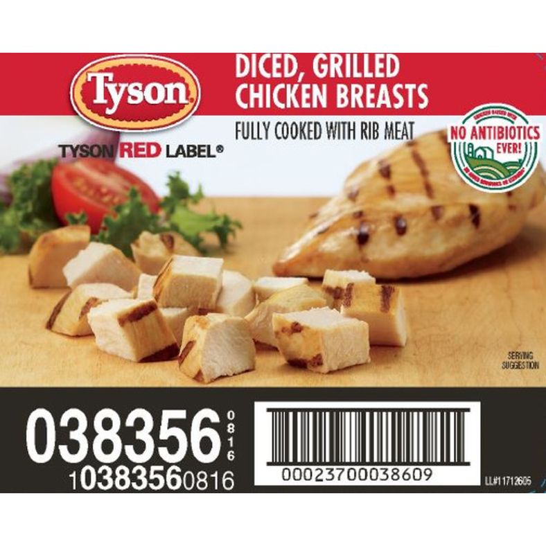 Tyson - Fully Cooked Diced Grilled Chicken Breast (1/2") - 10 lb