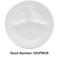 Dart - 3-Compartment Unlaminated White Foam Plates 10" - 500 ct