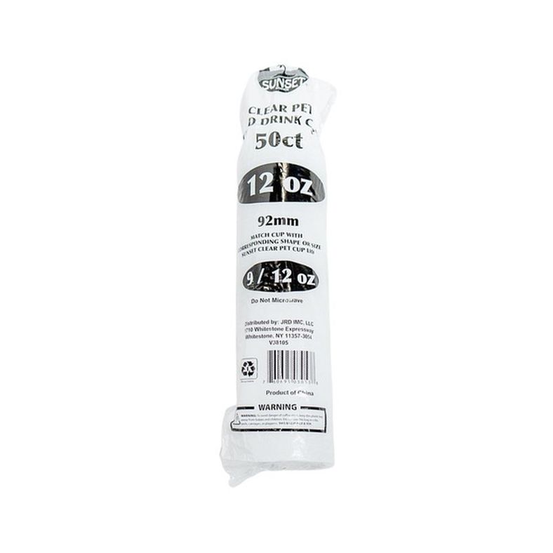 Sunset - Clear PET Cup 12 oz - 50 ct
