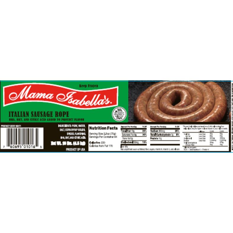 Mama Isabella - Italian Rope Sausage - 10 lb