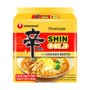 NONGSHIM Gold Shin Ramen Instant Noodle Soup with Chicken Broth, 4 Bags, 520g