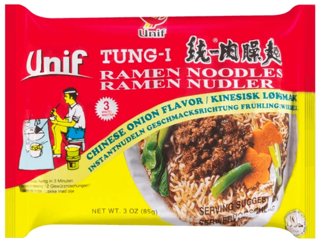 (6 Pack) Unif Original Chinese Onion Flavor Instant Ramen Noodle Soup, 85g 统一肉燥面