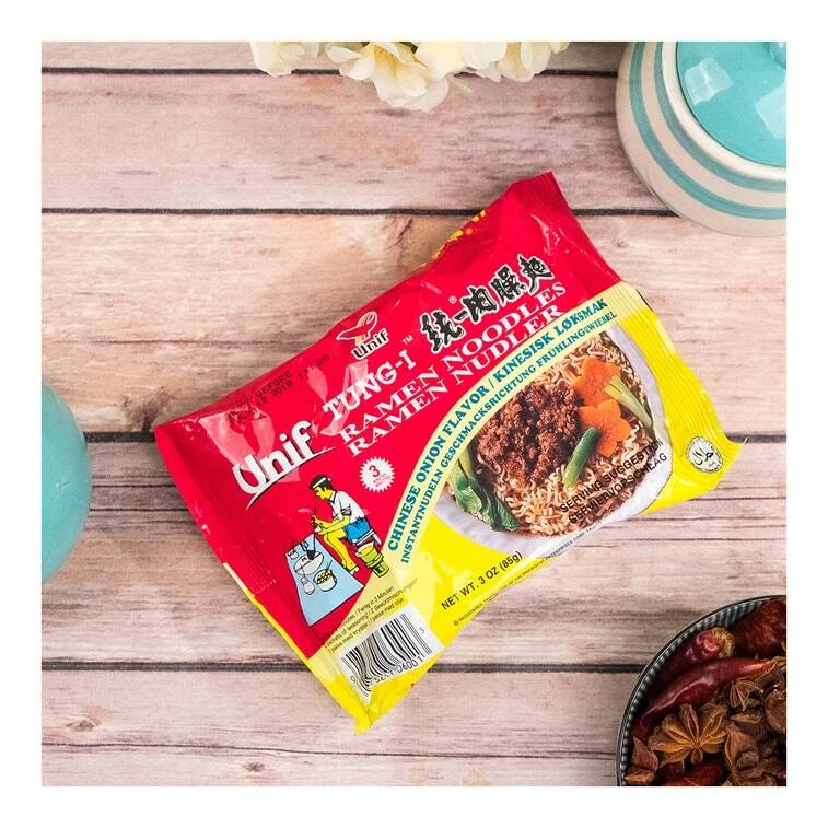 (6 Pack) Unif Original Chinese Onion Flavor Instant Ramen Noodle Soup, 85g 统一肉燥面