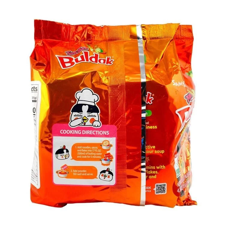 SAMYANG Buldak Tom Yum Thai Spicy & Sour Hot Chicken Ramen Soup Noodles, 5 Packs