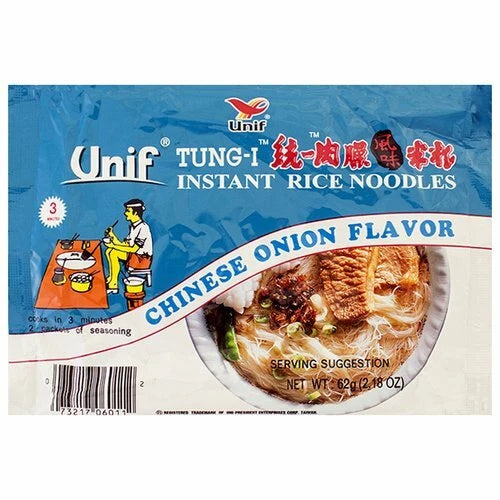 (6 Pack) Unif Original Chinese Onion Flavor Instant Ramen Rice Noodle Soup, 85g 统一